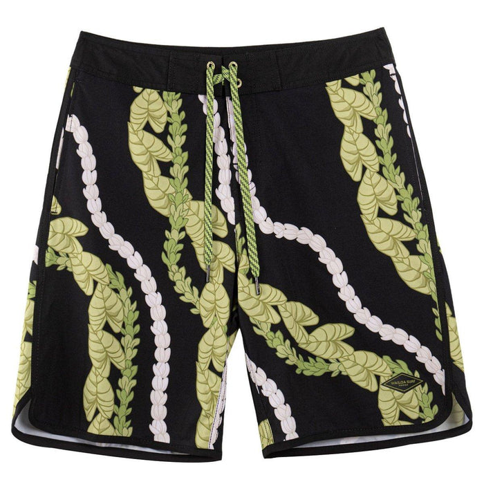 Wailoa "Black Kalo/Pikake Lei" Board Shorts Paradise Isle Creations