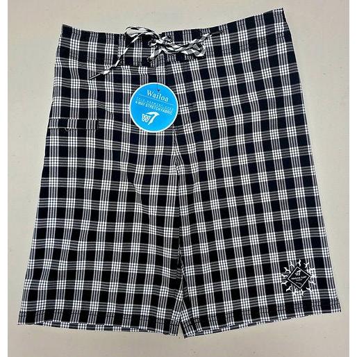 Wailoa “Black Palaka” Board Shorts Paradise Isle Creations