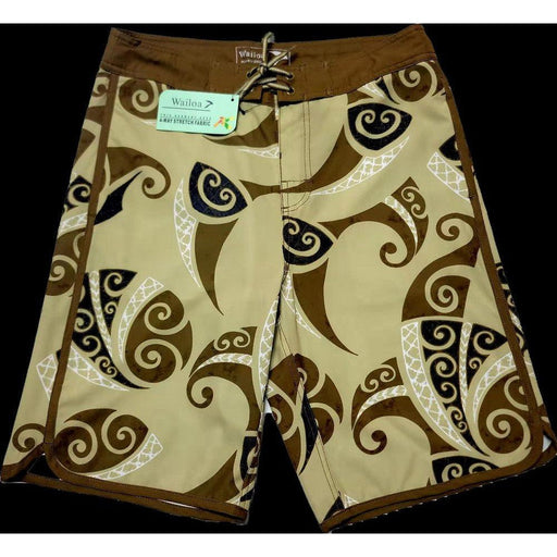 Brown Tribal Board Shorts - Board Shorts - Mens - Leilanis Attic