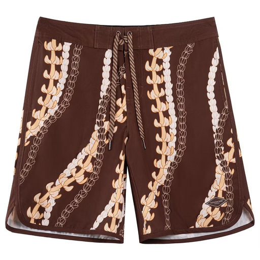 Wailoa "Coffee Puakenikeni - Pikake" Board Shorts Paradise Isle Creations