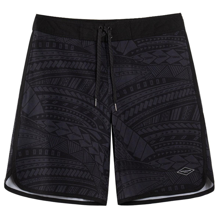 Wailoa "Dark Grey Tribal" Board Shorts Paradise Isle Creations