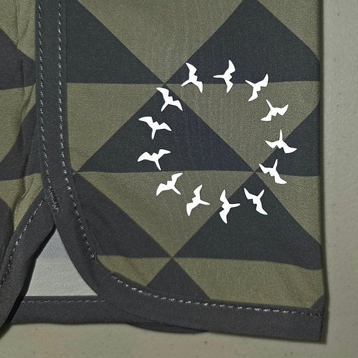 Wailoa “Green Triangle Tribal” Board Shorts Paradise Isle Creations