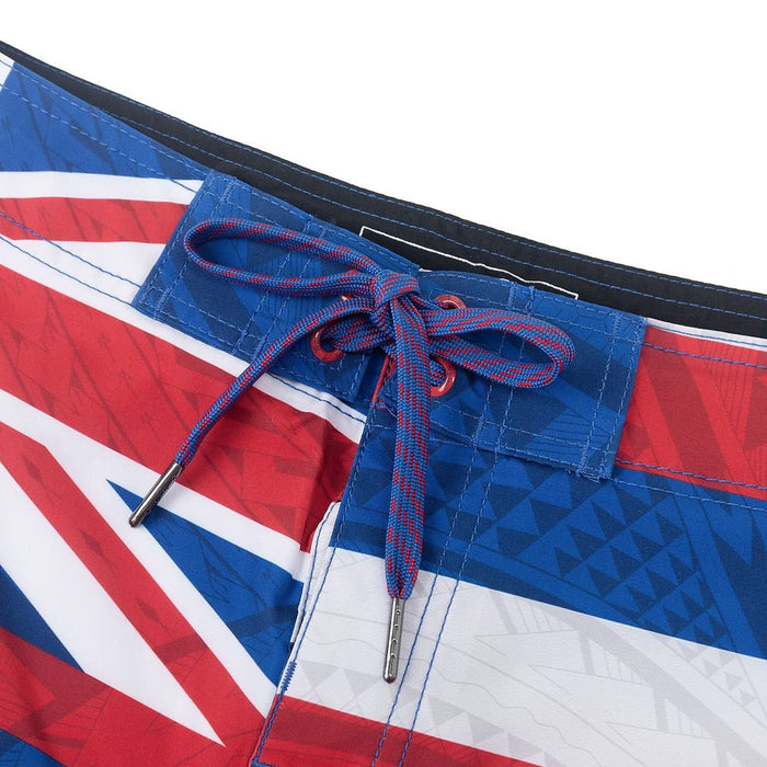 Wailoa “HI Flag/Tribal” Board Shorts-Board Shorts - Mens-Leilanis Attic