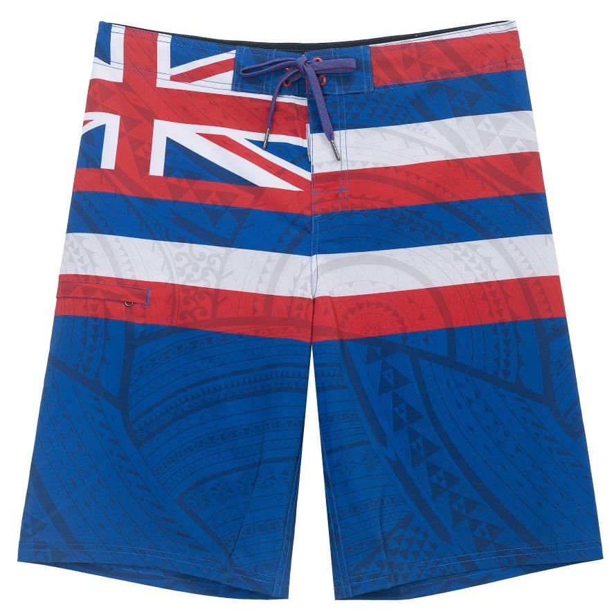 ショートパンツ CALEE HAWAIIAN PATTERN SHORTS Wailoa-HI-FlagTribal-Board-