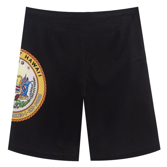 Wailoa "Hawaii State Seal" Board Shorts Paradise Isle Creations