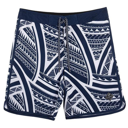 Wailoa "Navy Tribal" Board Shorts Paradise Isle Creations