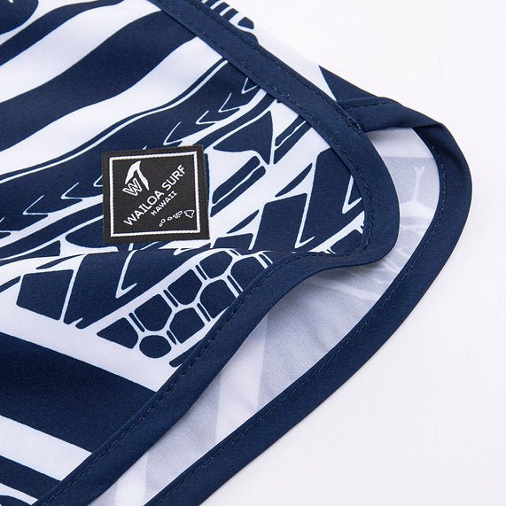 Wailoa "Navy Tribal" Board Shorts Paradise Isle Creations