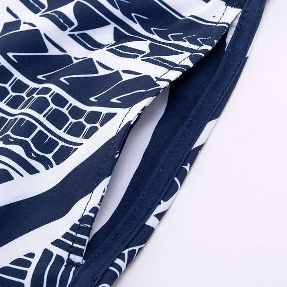 Wailoa "Navy Tribal" Board Shorts Paradise Isle Creations