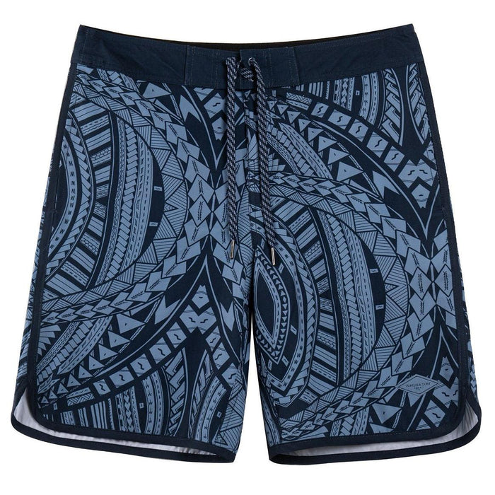 Wailoa "Navy Tribal" Board Shorts Paradise Isle Creations