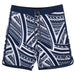 Wailoa “Navy and White Tribal” Board Shorts Paradise Isle Creations
