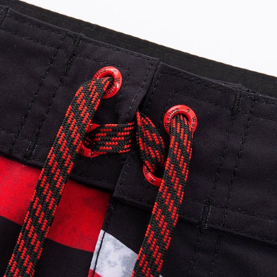 Wailoa "Red/Black Hawaii Flag" Board Shorts Paradise Isle Creations