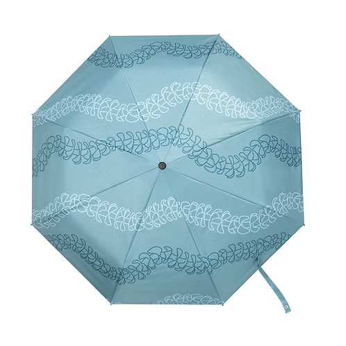 Wailoa Umbrella, Teal Puakenikeni Lei Paradise Isle Creations