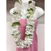 White Flower Silk Lei with Leaves - Lei - Silk