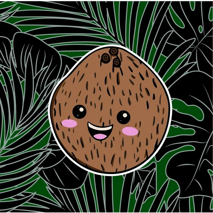 Coconut Sticker Small Whole Coconut Sticker exclusive at Leilanis Attic