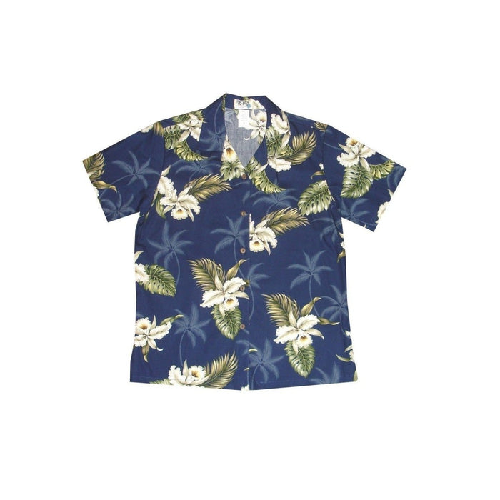 Womens Hawaiian Shirt, Classic Orchid - Aloha Shirt - Womens - Leilanis Attic