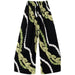 Women's Rayon Smock Waist Pants, "Kalo / Pikake Lei", Black Paradise Isle Creations