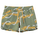 Womens Waiola Board Shorts, Sage Green Puakenikeni Lei Paradise Isle Creations