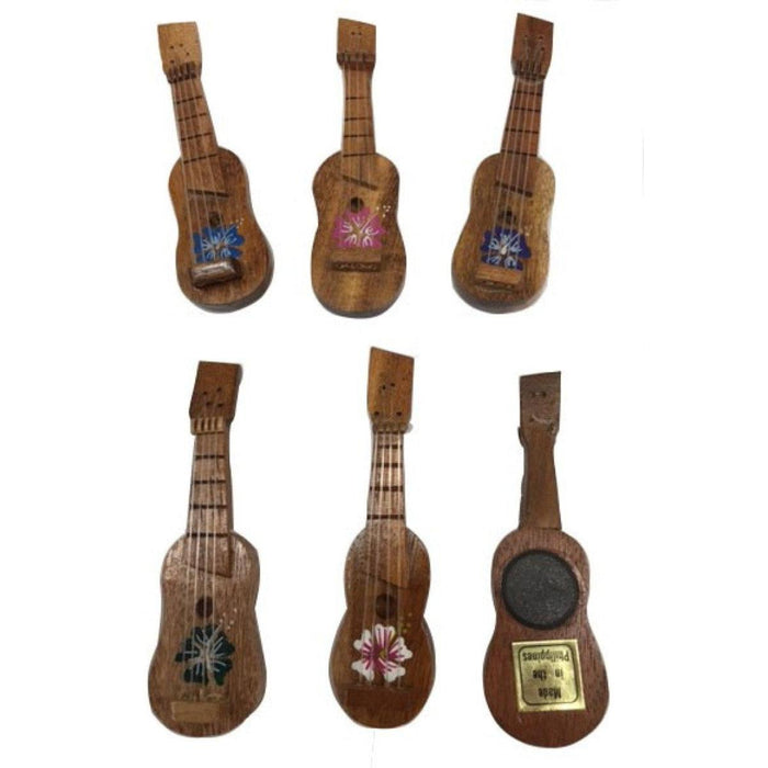 Wooden Ukulele w/ Hibiscus Magnet DK Hawaiian Collection