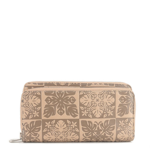 Wristlet Allison Quilt Emobssed Beige Happy Wahine