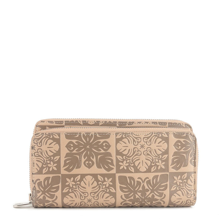 Wristlet Allison Quilt Emobssed Beige Happy Wahine