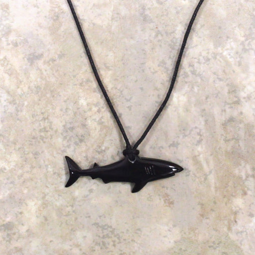 Adjustable Black Buffalo Horn Shark Necklace - Jewelry - Leilanis Attic