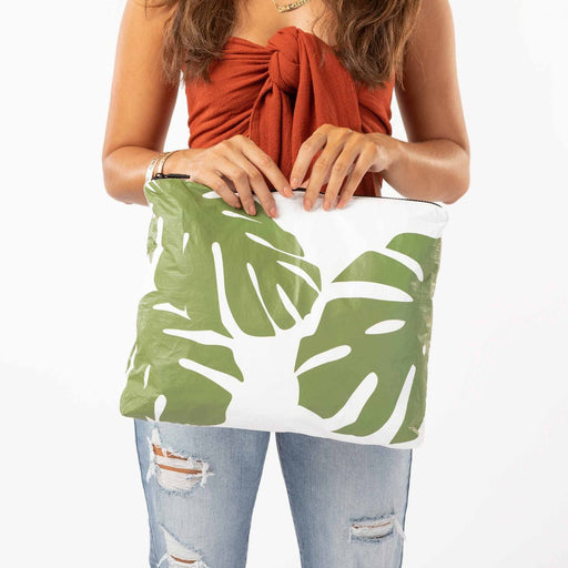 Aloha Collection "Monstera Seaweed" Max Travel Pouch - Travel Pouch - Leilanis Attic