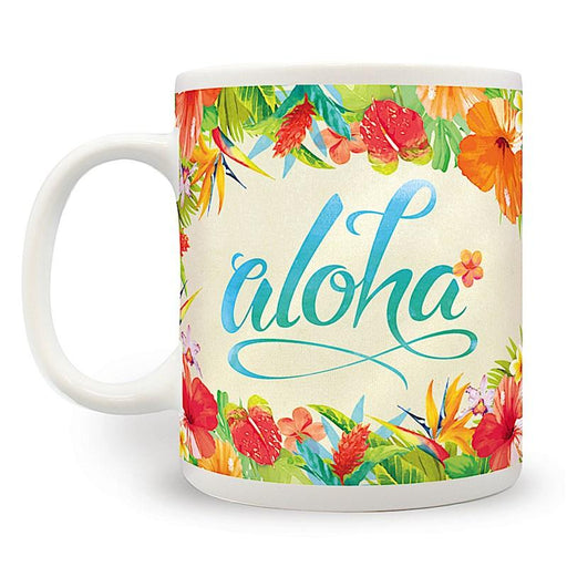 "Aloha Floral" 14oz Coffee Mug - Mug - Leilanis Attic
