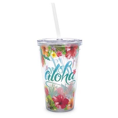Aloha Floral 16 oz. Travel Tumbler with Straw - Mug - Leilanis Attic