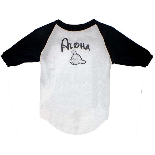 "Aloha Shaka Tribal" White&Black, 3/4 Sleeve Youth Baseball Tee - Toddler Shirt - Leilanis Attic