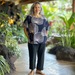 Comfortable Resort Blouse Top with Palm Leaf Loulu Print Muumuu Rainbow / DBA Princess Kaiulani Fashions