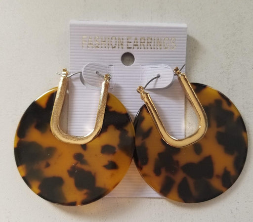 Brown Faux Turtle Shell Hoop Earrings - Jewelry - Leilanis Attic