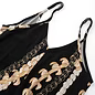 Ladys Junior Black Puakenkeni/Pikake Romper Paradise Isle Creations