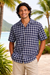 Men's “Navy Palaka” Aloha Shirt Paradise Isle Creations