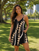 Ladys Junior Black Puakenkeni/Pikake Romper Paradise Isle Creations