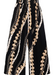 Women's Rayon Smock Waist Pants, "Kalo / Pikake Lei", Black Paradise Isle Creations