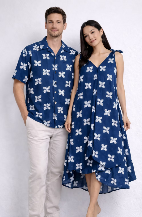 Moani Maxi Dress, Blue Ulu Paradise Isle Creations
