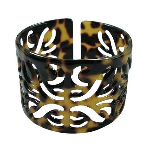 Carved Faux Turtle Shell Bracelet, 4.5CM - Bracelet - Leilanis Attic