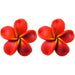 Small Coral Fimo Plumeria Earring KC Hawaii