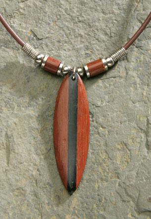 Dark Wood Surfboard Rubber Cord Necklace - Jewelry - Leilanis Attic