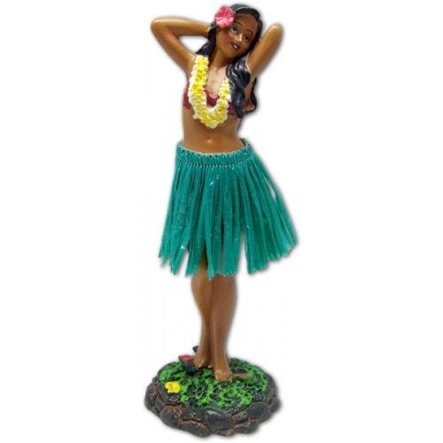 Dashboard Hula Doll, Sweet Leilani Elbows Out with Yellow Lei - Car Accessories - Leilanis Attic