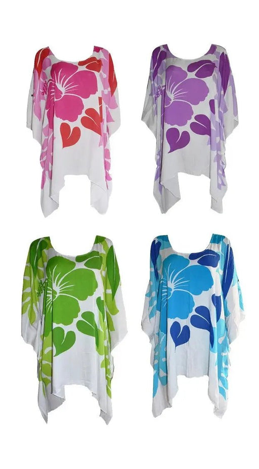 Hibiscus Floral Print Poncho Dress DK Hawaiian Collection