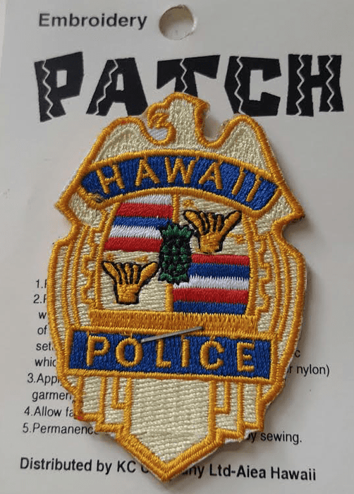 Embroidered Iron On Hawaii Police Shield Patch - Patch - Leilanis Attic