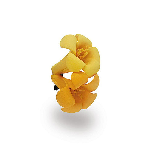 Foam Double Puakenikeni Clip, Orange and Yellow - Hair Accessories - Leilanis Attic