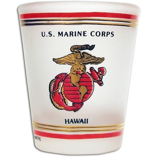 Frosted Marine Base Hawaii Shot Glass - Shot Glasses - Leilanis Attic