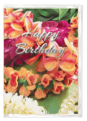 Greeting Card, Birthday "Beautiful Hawaiian Leis" - Greeting Card - Leilanis Attic