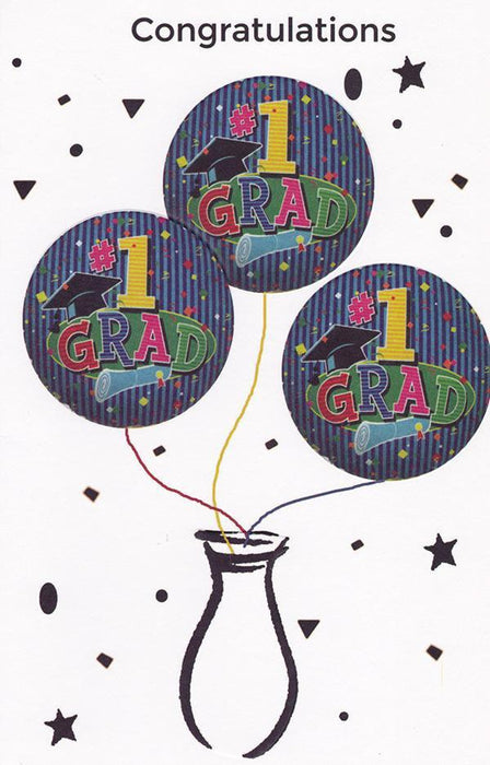 Greeting Card, Graduation "Congratulations #1 Grad" - Greeting Card - Leilanis Attic