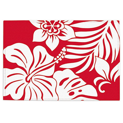 Hibiscus Floral - Red Reversible Fabric Placemat - Decor - Leilanis Attic