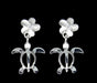Sterling Silver Plumeria with Honu Earrings 6mm Parra Jewelry