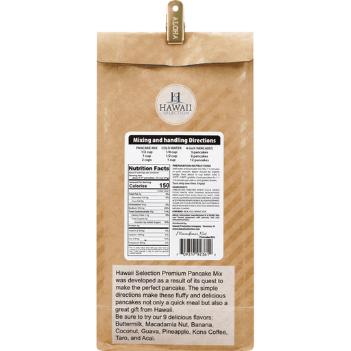 H Select Macadamia Nut Pancake Mix 8oz Leilanis Attic