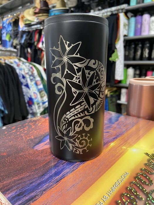 Laser Engraved Tahitian Tiare Flask - Flask - Leilanis Attic